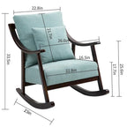 Fauteuil à bascule en tissu tressé jaune / marron clair / vert clair, une place
