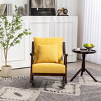 Fauteuil à bascule en tissu tressé jaune / marron clair / vert clair, une place