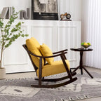 Fauteuil à bascule en tissu tressé jaune / marron clair / vert clair, une place