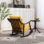 Fauteuil à bascule en tissu tressé jaune / marron clair / vert clair, une place