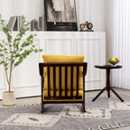 Fauteuil à bascule en tissu tressé jaune / marron clair / vert clair, une place