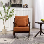 Fauteuil à bascule en tissu tressé jaune / marron clair / vert clair, une place