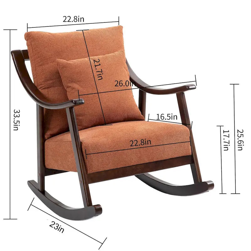 Fauteuil à bascule en tissu tressé jaune / marron clair / vert clair, une place