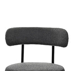Lot de 2 chaises de salle à manger avec dossier incurvé en tissu bouclé, blanc/gris/vert/marron
