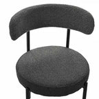 Lot de 2 chaises de salle à manger avec dossier incurvé en tissu bouclé, blanc/gris/vert/marron