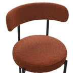 Lot de 2 chaises de salle à manger avec dossier incurvé en tissu bouclé, blanc/gris/vert/marron
