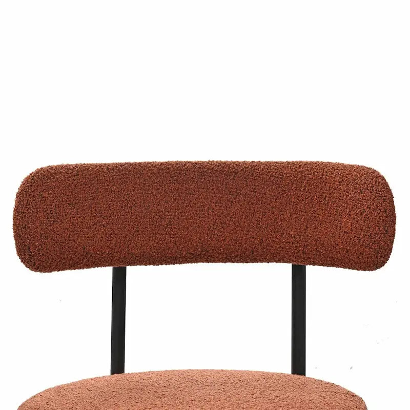 Lot de 2 chaises de salle à manger avec dossier incurvé en tissu bouclé, blanc/gris/vert/marron