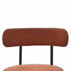 Lot de 2 chaises de salle à manger avec dossier incurvé en tissu bouclé, blanc/gris/vert/marron
