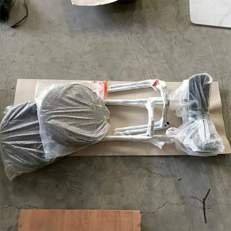 Lot de 2 chaises de salle à manger avec dossier incurvé en tissu bouclé, blanc/gris/vert/marron