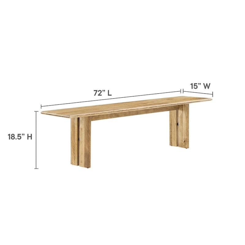 Table de salle à manger rectangulaire et banc en Chêne / Noyer, 8 places