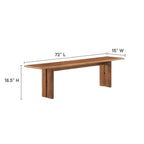 Table de salle à manger rectangulaire et banc en Chêne / Noyer, 8 places