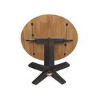 Table de salle à manger à pied central, rabattable, noire/hickory, 2 à 4 places