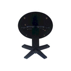 Table de salle à manger à pied central, rabattable, noire/hickory, 2 à 4 places