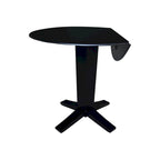 Table de salle à manger à pied central, rabattable, noire/hickory, 2 à 4 places