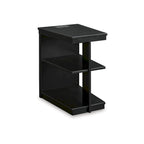 Table d'appoint noire avec ports USB, 1 personne, style contemporain