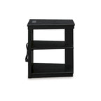 Table d'appoint noire avec ports USB, 1 personne, style contemporain