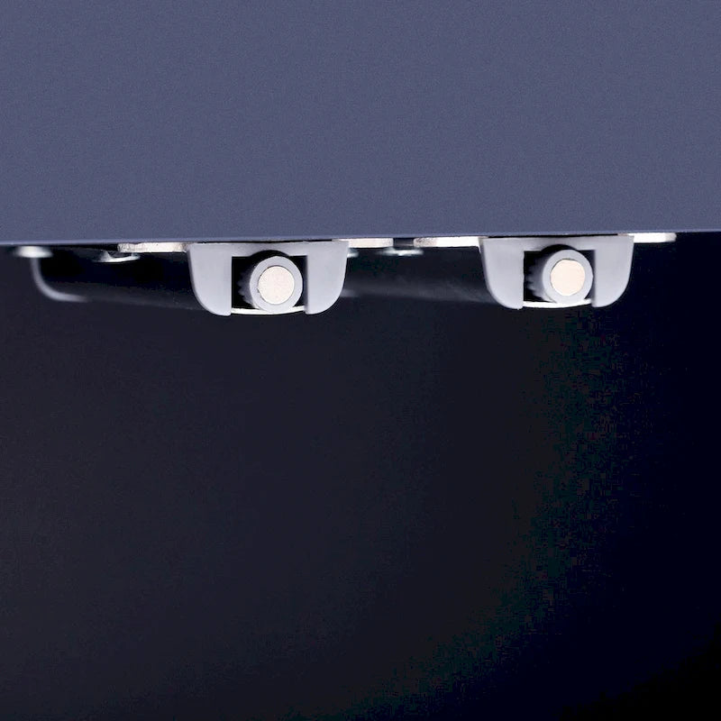 Meuble de rangement 3 portes à motif de vagues blanc/bleu marine/noir et or, 2 personnes