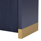 Meuble de rangement 3 portes à motif de vagues blanc/bleu marine/noir et or, 2 personnes