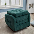Fauteuil d'appoint vert antique à dossier haut, en tissu, une place