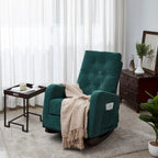 Fauteuil d'appoint vert antique à dossier haut, en tissu, une place