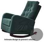 Fauteuil d'appoint vert antique à dossier haut, en tissu, une place