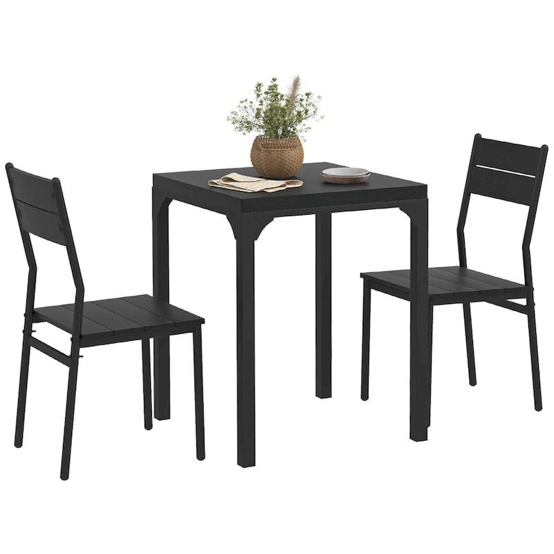 Ensemble de salle à manger 3 pièces, hauteur comptoir, marron rustique, pour 2 personnes, chaises à dossier ajouré