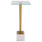 Table d'appoint d'appoint moderne glamour en laiton et blanc