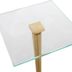Table d'appoint d'appoint moderne glamour en laiton et blanc
