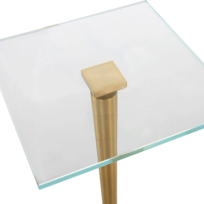 Table d'appoint d'appoint moderne glamour en laiton et blanc