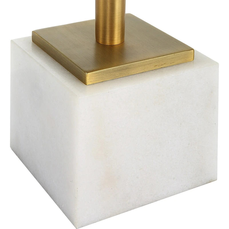 Table d'appoint d'appoint moderne glamour en laiton et blanc