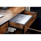 Bureau moderne pour 1 personne avec finition rustique marron/noyer et ciment