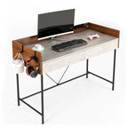Bureau moderne pour 1 personne avec finition rustique marron/noyer et ciment