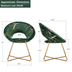 Fauteuil d'appoint en velours noir / vert foncé / gris avec motif doré, une place
