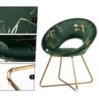 Fauteuil d'appoint en velours noir / vert foncé / gris avec motif doré, une place