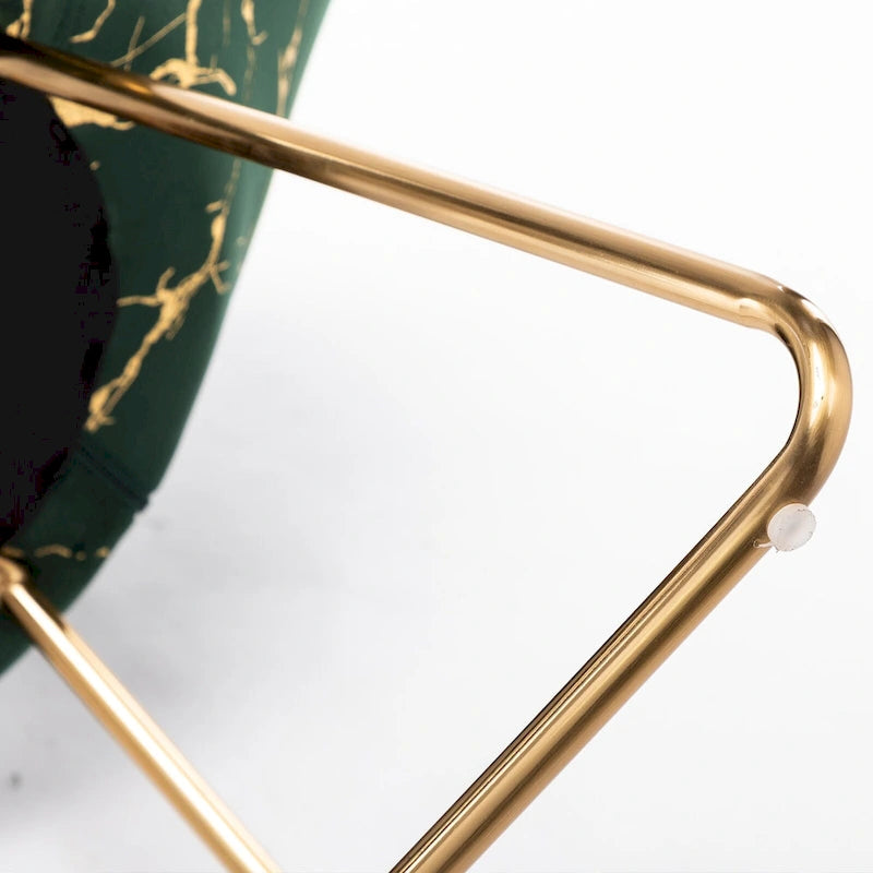 Fauteuil d'appoint en velours noir / vert foncé / gris avec motif doré, une place
